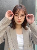ニュアンスカラーシースルーバングコンパクトミニロブ