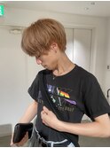 ペールオレンジベージュ×メンズマッシュ