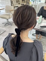 ローポニー　ゆるふわ　リボンアレンジ