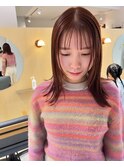 ピンクオレンジブラウンアプリコットオレンジフェイスカット