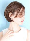 ショート・ボブ/丸顔/前髪あり/絶壁解消/30代/40代/50代/くびれ