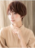 ピンクブラウンくせ毛風フェザーショートTc3大宮20代30代40代