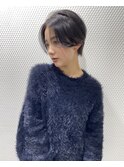 前髪あり耳掛け丸みくびれショートボブ20代30代40代50代60代
