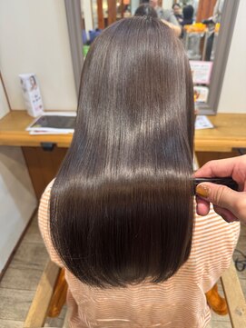 髪質改善カラー黒髪