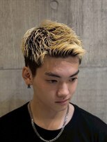 ビンゴ(BINGO) 2535_金髪ハイライトメッシュアップバングアクティブショート