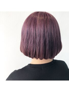 テクライズ 豊橋店(TECHRISE) ツヤツヤピンク×パープル×ボブ