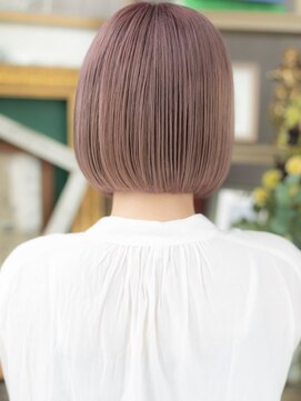 カバーヘア ブリス 川口(COVER HAIR bliss) ミルクティーピンク大人可愛い前下がりボブTa3川口10代20代30代