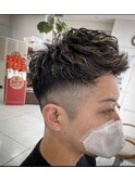 フェードアップバングハイライトパーマ