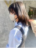 魅力倍増カールセミディシアーカラーダークアッシュショートヘア