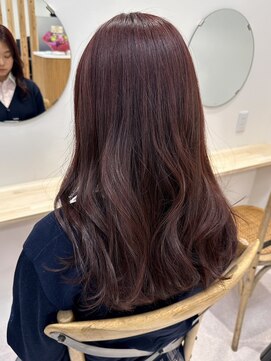 ハニー 町田(HONEY) 髪質改善　韓国風巻き　バイカルテ　カシスピンク