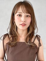 モテ髪ナチュラルカール大人可愛いくびれヘア前髪#346f0314
