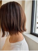 切りっぱなしボブ/チョコレートブラウン