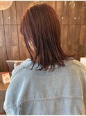 大人の白髪ぼかしボルドーカラー