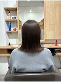 シンプル艶ストレート×切りっぱなしボブ