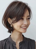 ハーツ(Heart's)&nbsp;白髪ぼかし脱白髪染め似合わせショートボブ40代50代60代