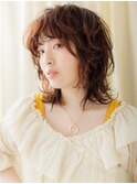 レッドブラウンイヤリングカラーマレットヘアTd1上尾20代30代