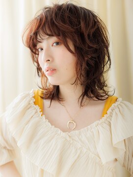 カバーヘア 上尾西口店(COVER HAIR) レッドブラウンイヤリングカラーマレットヘアTd1上尾20代30代