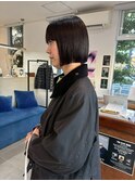 20代30代40代大人かわいいツヤ感切りっぱなしボブぱっつん前髪