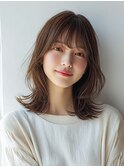 ミルクティーブロンド/ダークブルー/デジタルパーマ/人形町