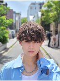 原宿メンズパーマルーズパーマシャドウパーマッシュウルフゆるめ
