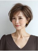 白髪ぼかし似合わせ大人ショート30代40代50代60代◎