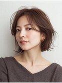 白髪ぼかし脱白髪染め似合わせショートボブ40代50代60代