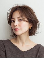 Heart's美人設計と白髪ぼかし専門店 青山表参道店 脱白髪染め/ショートヘア【ハーツ】&nbsp;白髪ぼかし脱白髪染め似合わせショートボブ40代50代60代
