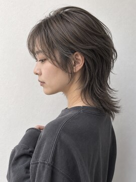 ヘイ 松本店(HEY) 【HEY 松本】外ハネミディウルフ×スモーキーグレージュ