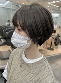 大人かわいい小顔ひし形ショートボブグレージュ10代20代30代徳竹