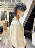 メンズウルフ＊スペインカール+ハイライトカラー