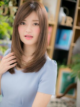 カバーヘア ブリス 北浦和(COVER HAIR bliss) 斜めバングオリーブアッシュエアストレートc5北浦和20代30代!