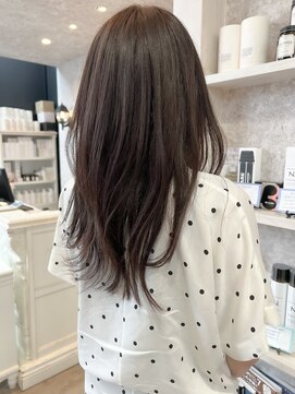 キャアリー(Caary) 福山市美容室Caary人気 レイヤーくすみチョコレートブラウン
