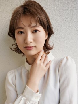 ブゾン(buZon) 【buZon ブゾン】小顔前髪外ハネボブ大人可愛いショコラアッシュ