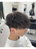 マッシュ　波巻きパーマ