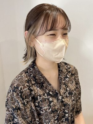 違いを実感…。ブリーチなしで叶う透明度の高い発色で、周りと差がつくワンランク上のカラーをお届け☆