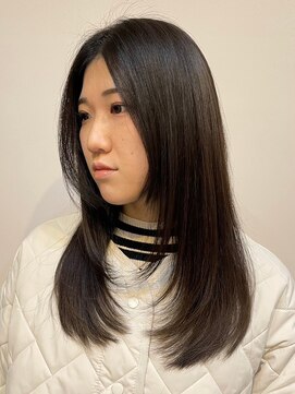 アトリエコア(Atelier Coa) 顔周りレイヤーカットくびれヘアミルクティーベージュカラー