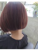 ミニボブ×白髪抑制カラー