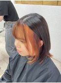 オレンジフェイスフレーミングデザインカラーレイヤーカット所沢