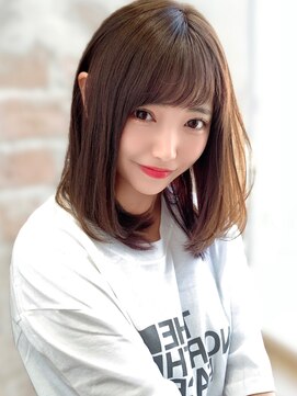 レイリー 原宿 表参道(Rayreee) 【F】艶感たっぷりくすみベージュカラー似合わせ小顔前髪