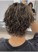 【サーフカールパーマ】スパイラルパーマウルフセンターパート