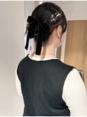 "久保田"ヘアセットカチモリヘア卒業式成人式ヘアリボンアレンジ