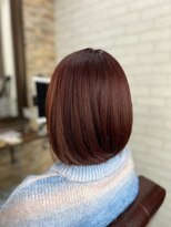 ハサミバイアトリエナガノ 千葉(8sami by atelier nagano) ショートボブ/センターパート/ツヤ髪/グラデーション/イヤリング