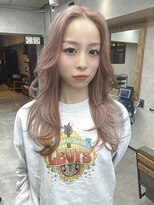 サニー 渋谷(SUNNY)&nbsp;ピンクベージュ、バタフライレイヤーカット、ダブルカラー