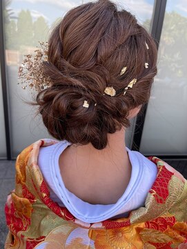 パリスパート2 和装 シンプル ツイスト 編み込み シニヨン ヘアアレンジ・2