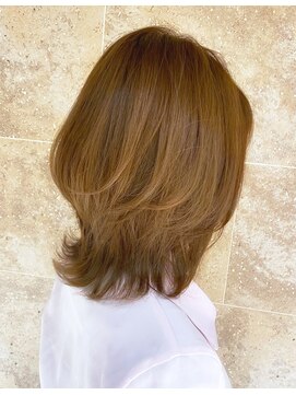 アフロート 武蔵小杉(AFLOAT) 外ハネボブデジタルパーマ栗色大人可愛いナチュラルウルフ