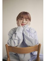 ムク 甲府(muku.)&nbsp;ミディアムヘア/斜めバング/グレージュカラー/甲府駅