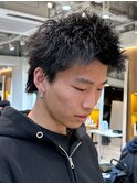 スパイキーショート×ピンパーマ
