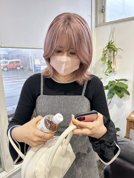 ヘアメイク エイト キリシマ(hair make No.8 kirishima) ハイトーンピンク　ピンクベージュ　ペールピンク