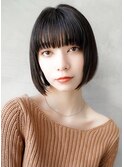 【GEEKS渋谷】就活カラー/タッセルボブ/透明感/ダークアッシュ
