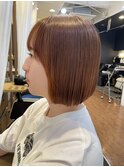 丸みボブ×シアーオレンジ